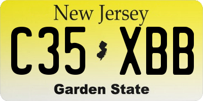 NJ license plate C35XBB