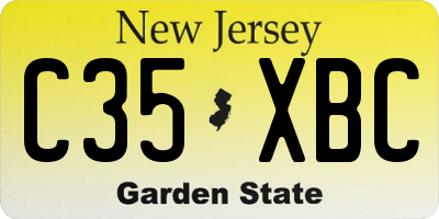 NJ license plate C35XBC