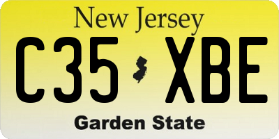 NJ license plate C35XBE