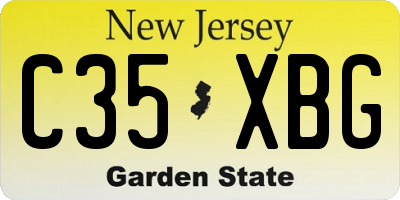 NJ license plate C35XBG