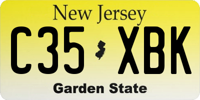 NJ license plate C35XBK