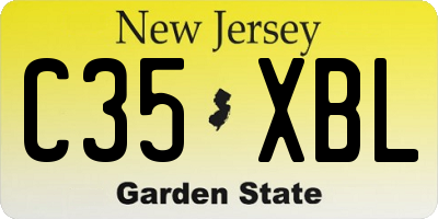 NJ license plate C35XBL