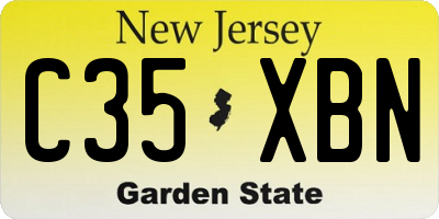 NJ license plate C35XBN