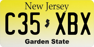NJ license plate C35XBX