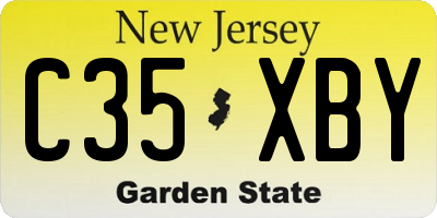 NJ license plate C35XBY