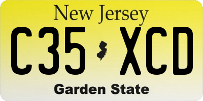 NJ license plate C35XCD