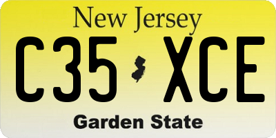NJ license plate C35XCE