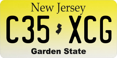 NJ license plate C35XCG