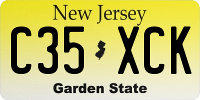 NJ license plate C35XCK