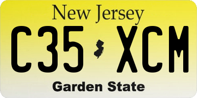 NJ license plate C35XCM