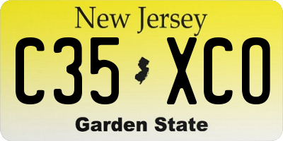NJ license plate C35XCO