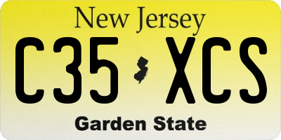 NJ license plate C35XCS