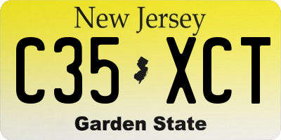 NJ license plate C35XCT