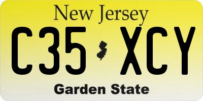NJ license plate C35XCY