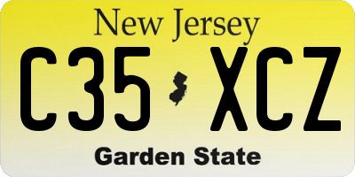 NJ license plate C35XCZ