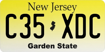 NJ license plate C35XDC