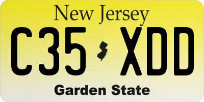 NJ license plate C35XDD