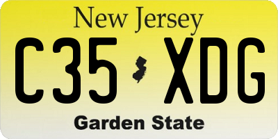NJ license plate C35XDG