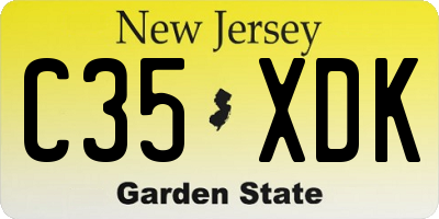 NJ license plate C35XDK