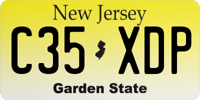 NJ license plate C35XDP
