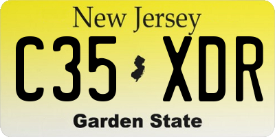 NJ license plate C35XDR
