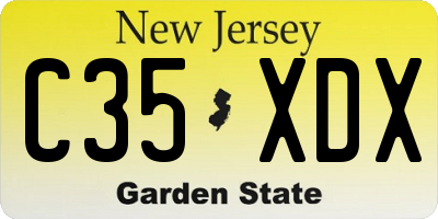 NJ license plate C35XDX