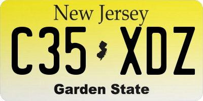 NJ license plate C35XDZ