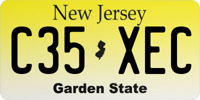 NJ license plate C35XEC
