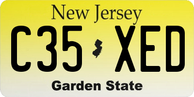 NJ license plate C35XED
