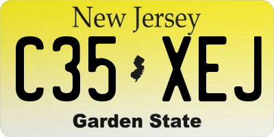 NJ license plate C35XEJ