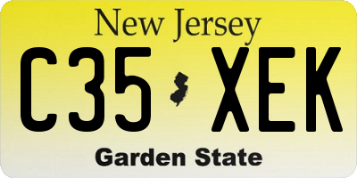 NJ license plate C35XEK