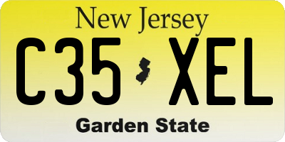 NJ license plate C35XEL