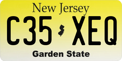 NJ license plate C35XEQ
