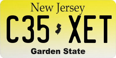 NJ license plate C35XET