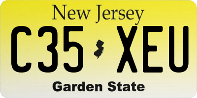 NJ license plate C35XEU