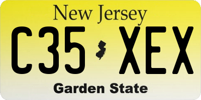 NJ license plate C35XEX