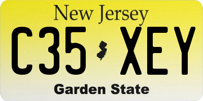 NJ license plate C35XEY