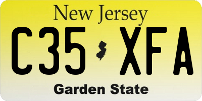 NJ license plate C35XFA