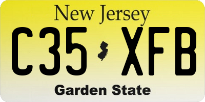 NJ license plate C35XFB