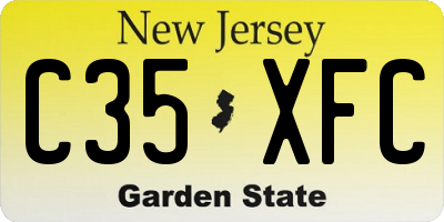 NJ license plate C35XFC