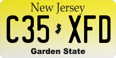 NJ license plate C35XFD