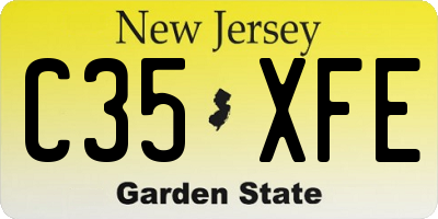 NJ license plate C35XFE