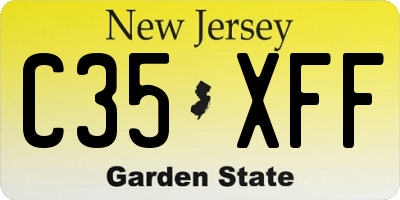 NJ license plate C35XFF