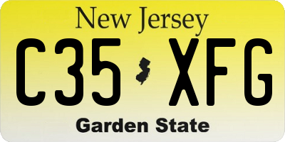 NJ license plate C35XFG