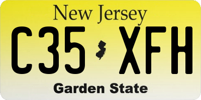NJ license plate C35XFH