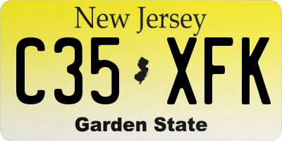 NJ license plate C35XFK