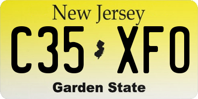 NJ license plate C35XFO