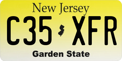 NJ license plate C35XFR