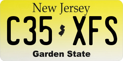 NJ license plate C35XFS
