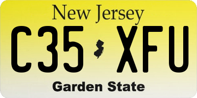NJ license plate C35XFU